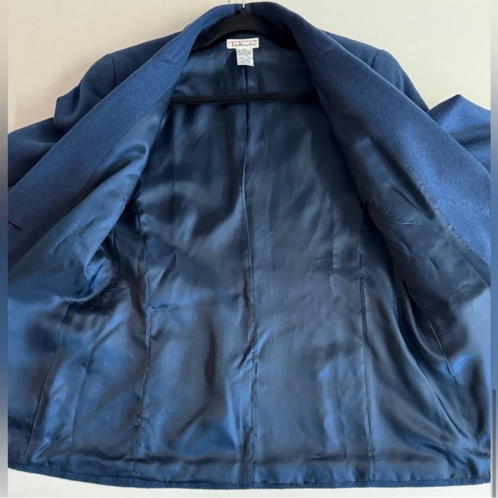 Vtg 100% Camel Hair Talbots blue preppy warm two button blazer.Size 10 - Picture 6 of 10